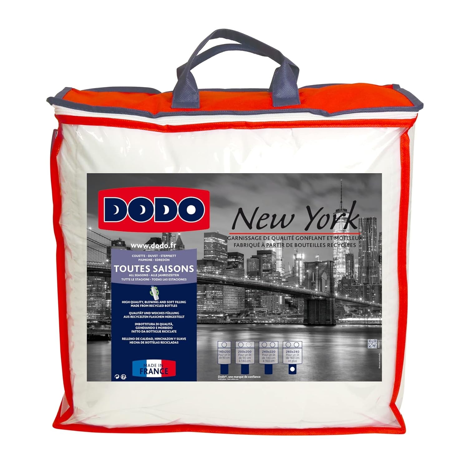 Dodo L Kołdra, umiarkowana, ekologiczna, 240 X 260 L, do podwójnego łóżka | Kołdra New York, miękka, skórka brzoskwini, można prać w pralce w 40°C Kołdry i kołdry Naty Shop