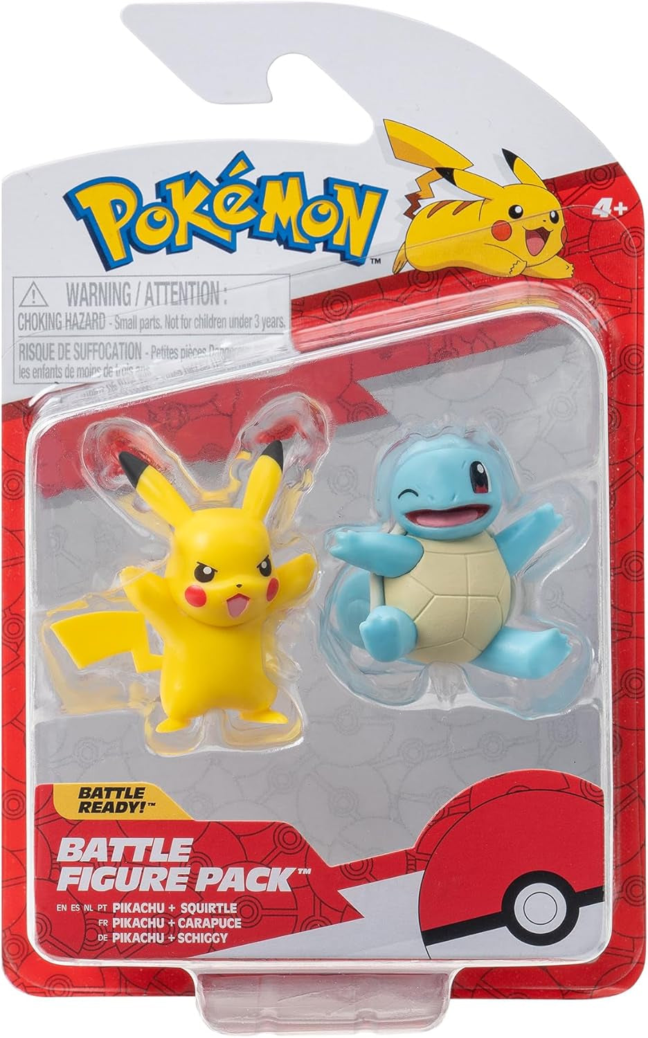 Pokémon PKW3586 - Pakiet figurek bojowych - Pikachu i Schiggy Oficjalne szczegółowe figurki 5 cm każda Figurka Naty Shop