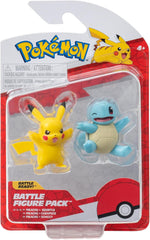 Pokémon PKW3586 - Pakiet figurek bojowych - Pikachu i Schiggy Oficjalne szczegółowe figurki 5 cm każda Figurka Naty Shop