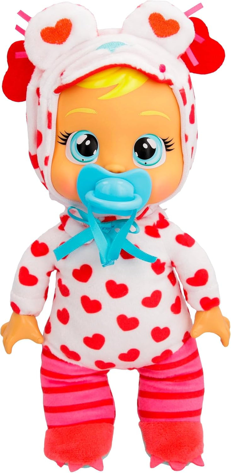 Cry Babies Tiny Cuddles Monster Momo, Plüsch-Baby-Puppe, Tiny Cuddles z spersonalizowaną piżamą Monsters, dla każdego dziecka w wieku od 18 lat do roku 18