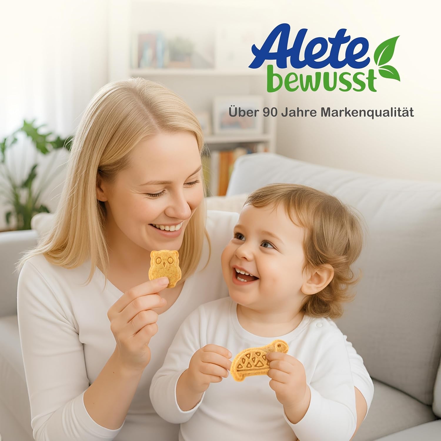 Alete Organic Crunchy Biscuits with Alac (4 x 125g) - Crunchy Alac Biscuits dla niemowląt, bez oleju palmowego, od 10 miesiąca