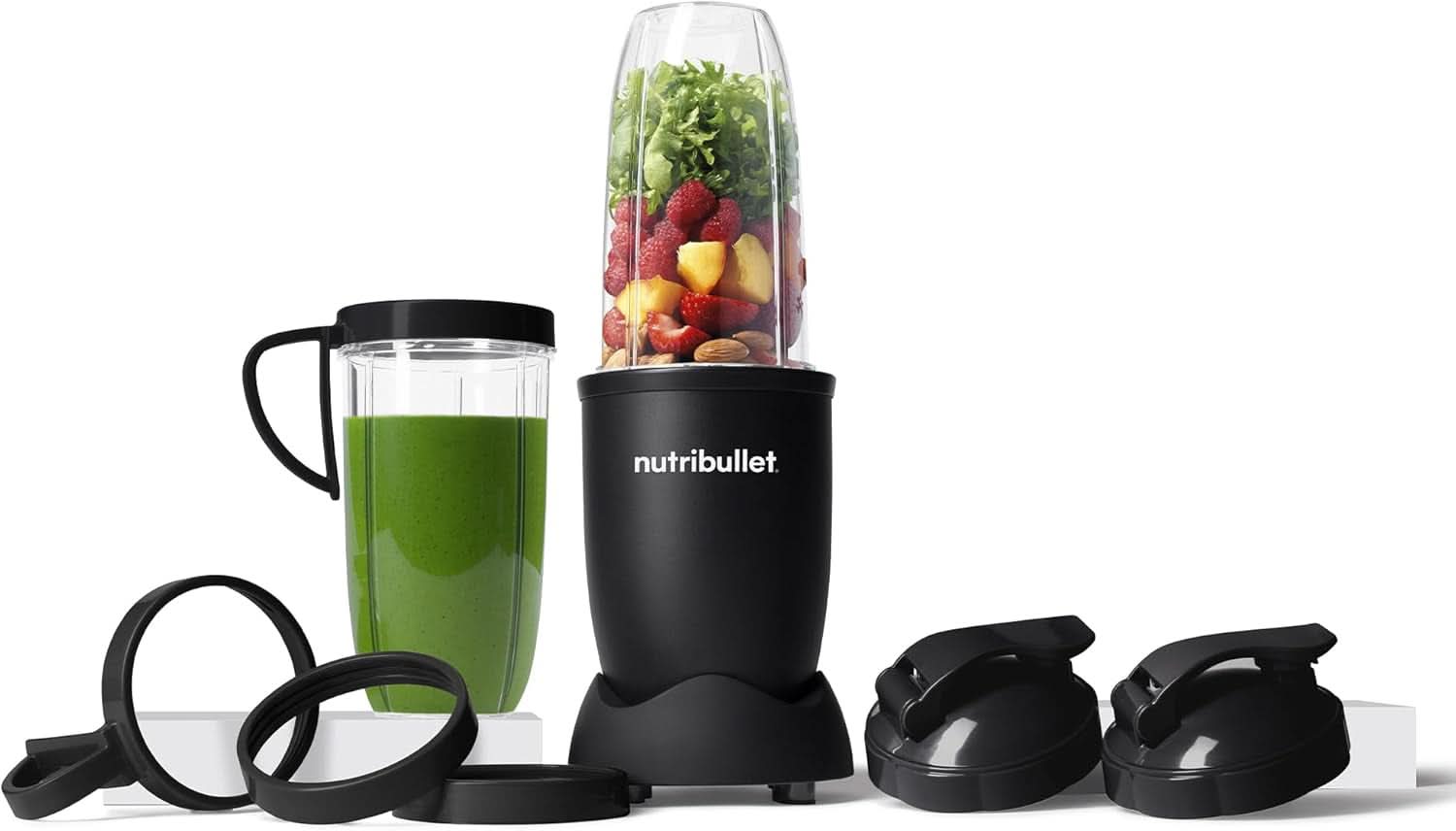 Nutribullet Pro, 900 Watt Leistung, Einfach Und Schnell in Der Anwendung, Kompakt, Leicht Zu Reinigen, Mit 700 Ml Becher, Smoothiemixer, Smoothie Maker, Elektrischer Mixer, NB904B, Schwarz Mother and Child Naty Shop Matt Schwarz Verpackung Mit Zubehör