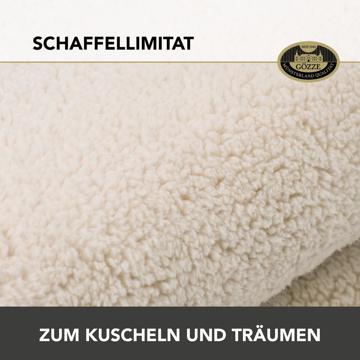 Gözze - Miękki kocyk Cloud, imitacja skóry owczej, 100% poliester (mikrofibra), 150 x 200 cm - Camel Pościele i kołdry Naty Shop