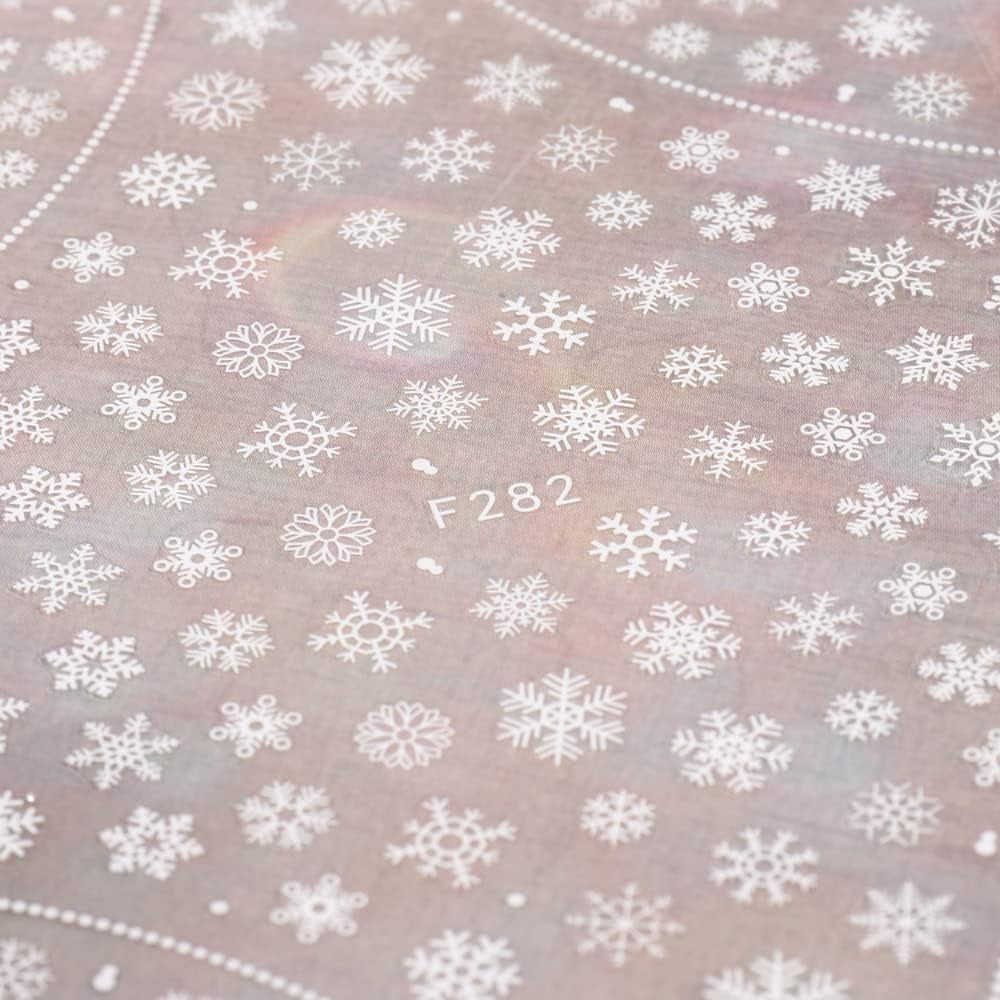 JMEOWIO Nagelsticker Weihnachten 8 Blatt Nagelaufkleber Selbstklebend Weiße Schneeflocken Winter Nail Art Sticker Dekoration Nageldesign Zubehör