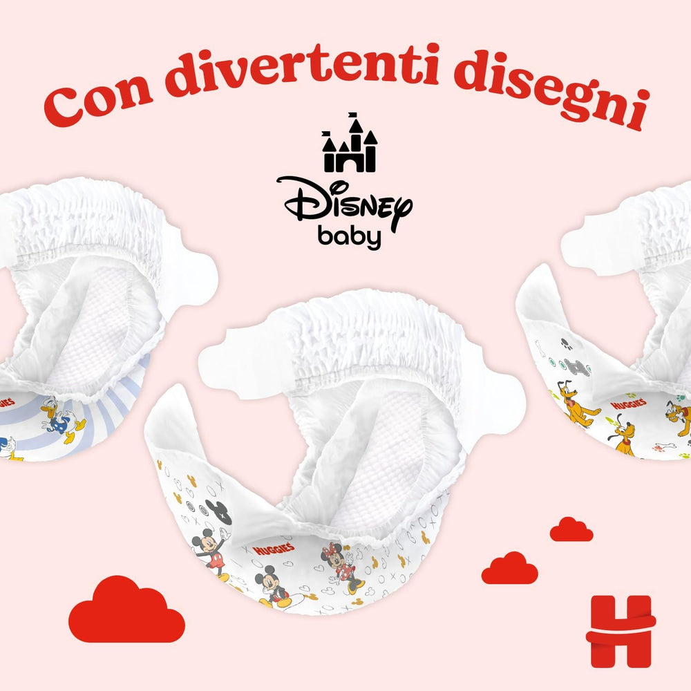 Pieluszki Huggies Ultra Comfort/Little Movers, rozmiar 3 (4-9 kg), wzór Disneya, chłonne, pełna ochrona, 126 sztuk