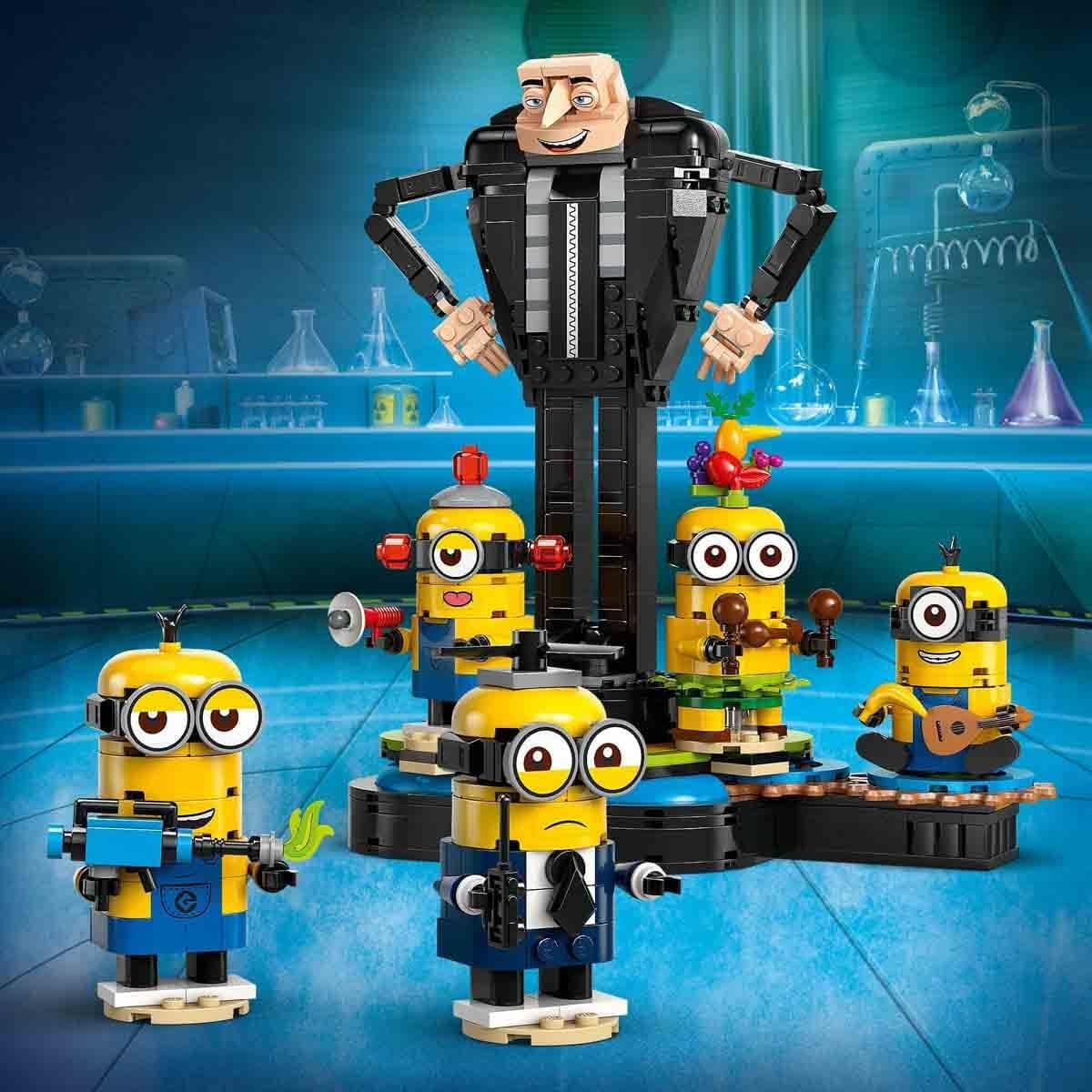 LEGO I - Pur și simplu Incorigibil 4 Gru și Minionii Cărămizi, personaje de film de jucărie dansatoare pentru a construi, juca și expune, cadou pentru băieți și fete 75582 Seturi de constructie Besuche den LEGO-Store