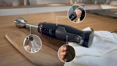 Mikser stojący Bosch Ergomaster Serie 4, 1000 W, Edelstahl-Mixstab, Zerkleinerer, Mix-/Messbecher, Schwarz Kitchen Naty Shop