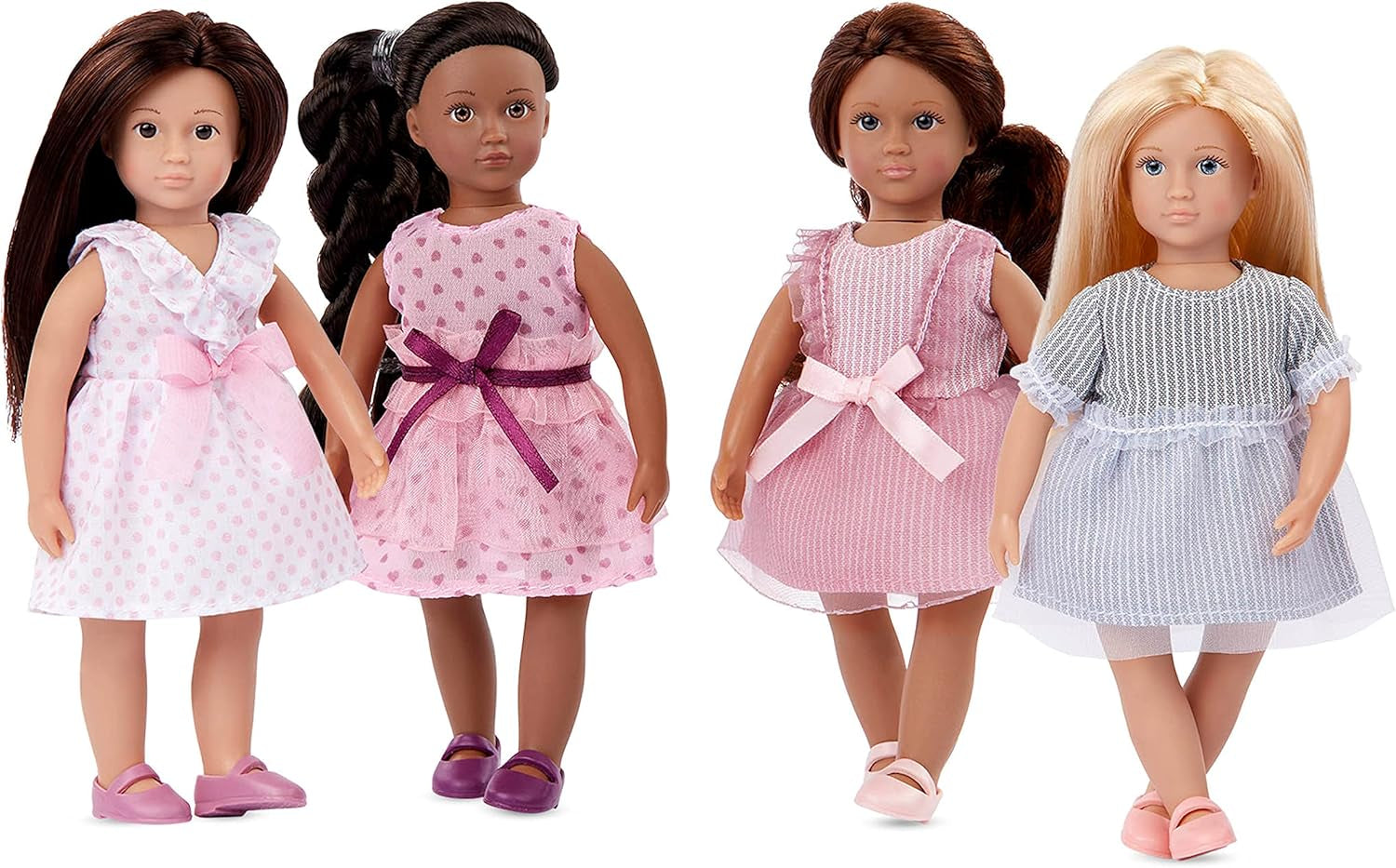 Lori - Mode-Freunde: Nina, Amaya, Chen & Flora - 4 Mini-Puppen - 15 cm Modepuppen - Kleider & Schuhe - Spielzeug für Kinder - 3 Jahre +