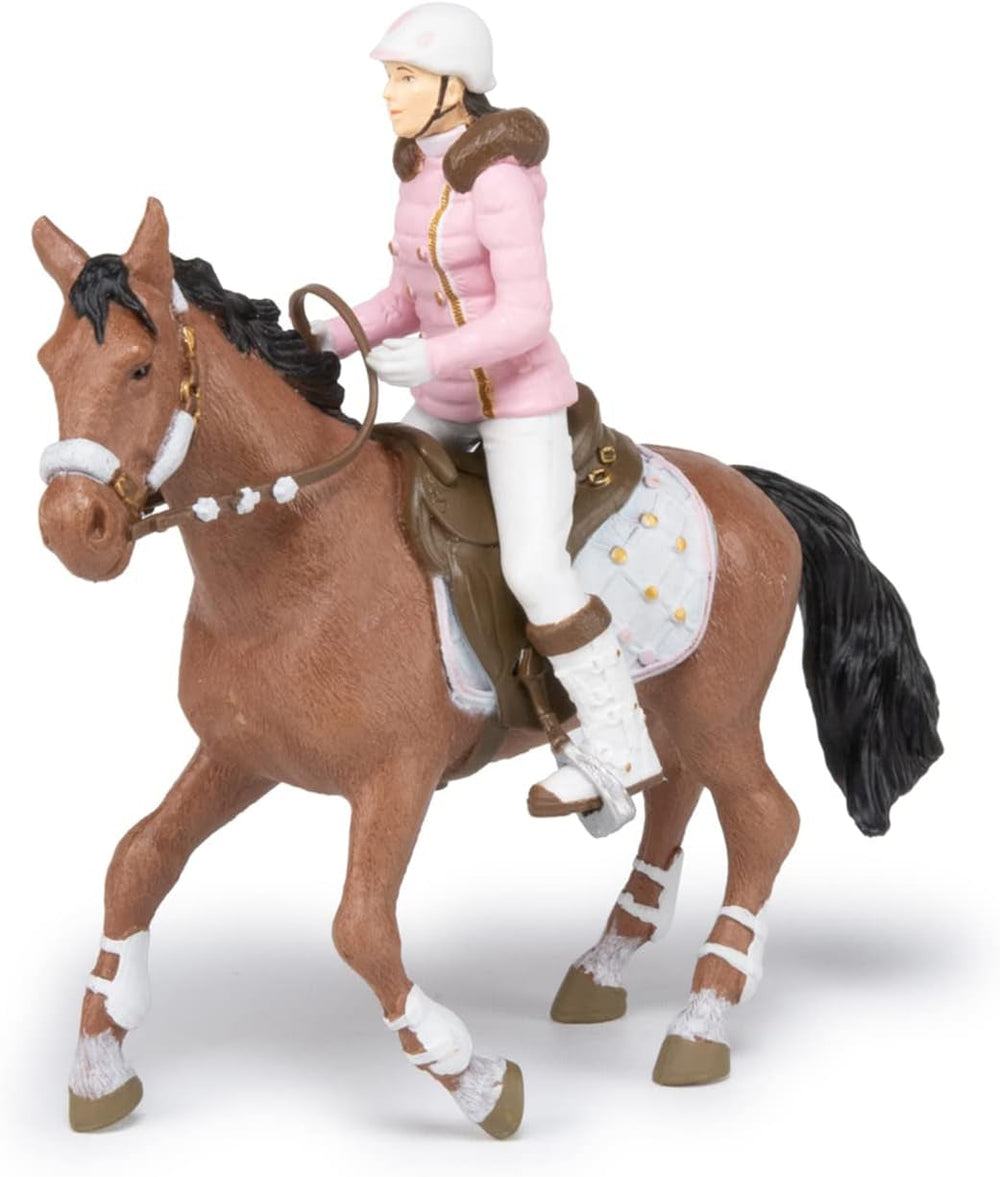 PAPO - Horse figure - Rider Fashion Winter, pasiune pentru călărie, jucărie pentru copii de la 3 ani. Action figures Naty Shop