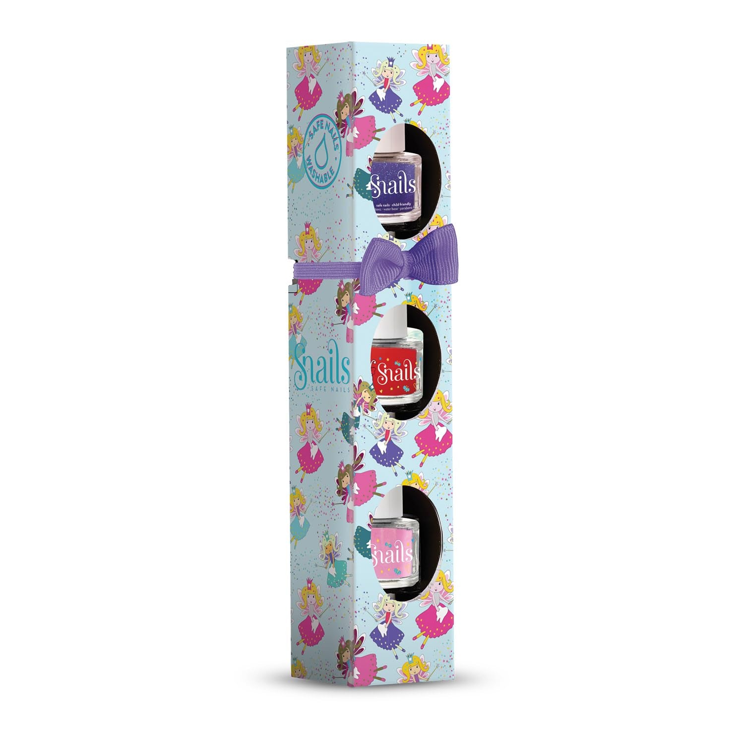 Snails 510421 Zestaw upominkowy z lakierem do paznokci dla dzieci, Mini Fairy 3x5ml, na bazie wody, zmywalny, bezpieczny, wegański