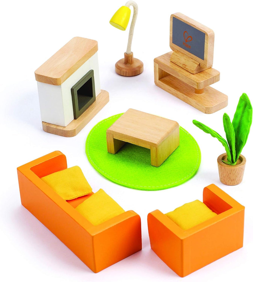 Hape E3459 - Pokój dziecięcy, mały Domki dla lalek Naty Shop Pokój dzienny