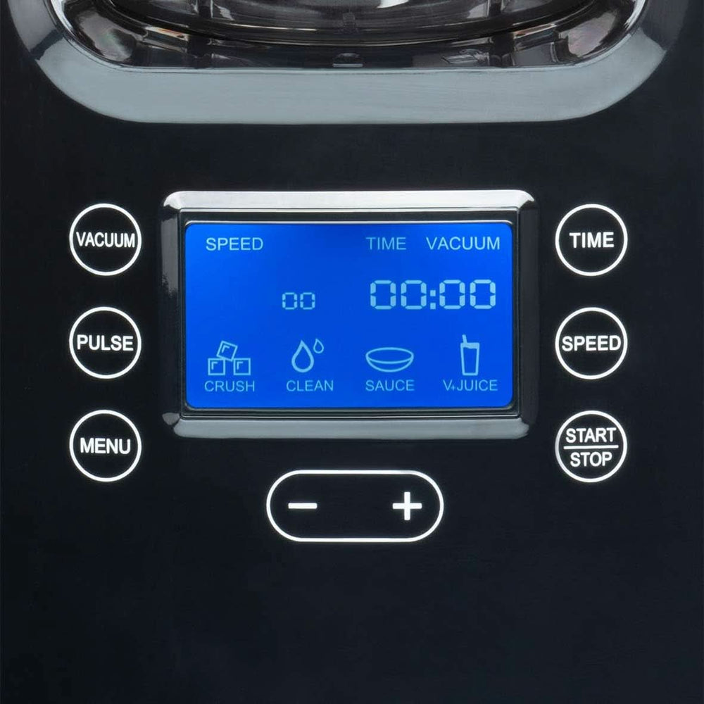 Cloer 6980 Vakuum Standmixer / 800 Watt / 21.000 U/Min. / Inkl. Vorratsbehälter/Vakuumventil/Automatikprogramme/Eis-Crush-Funktion/Reinigungsfunktion/Schwarz, 1500 Milliliters Bucatarie Naty Shop