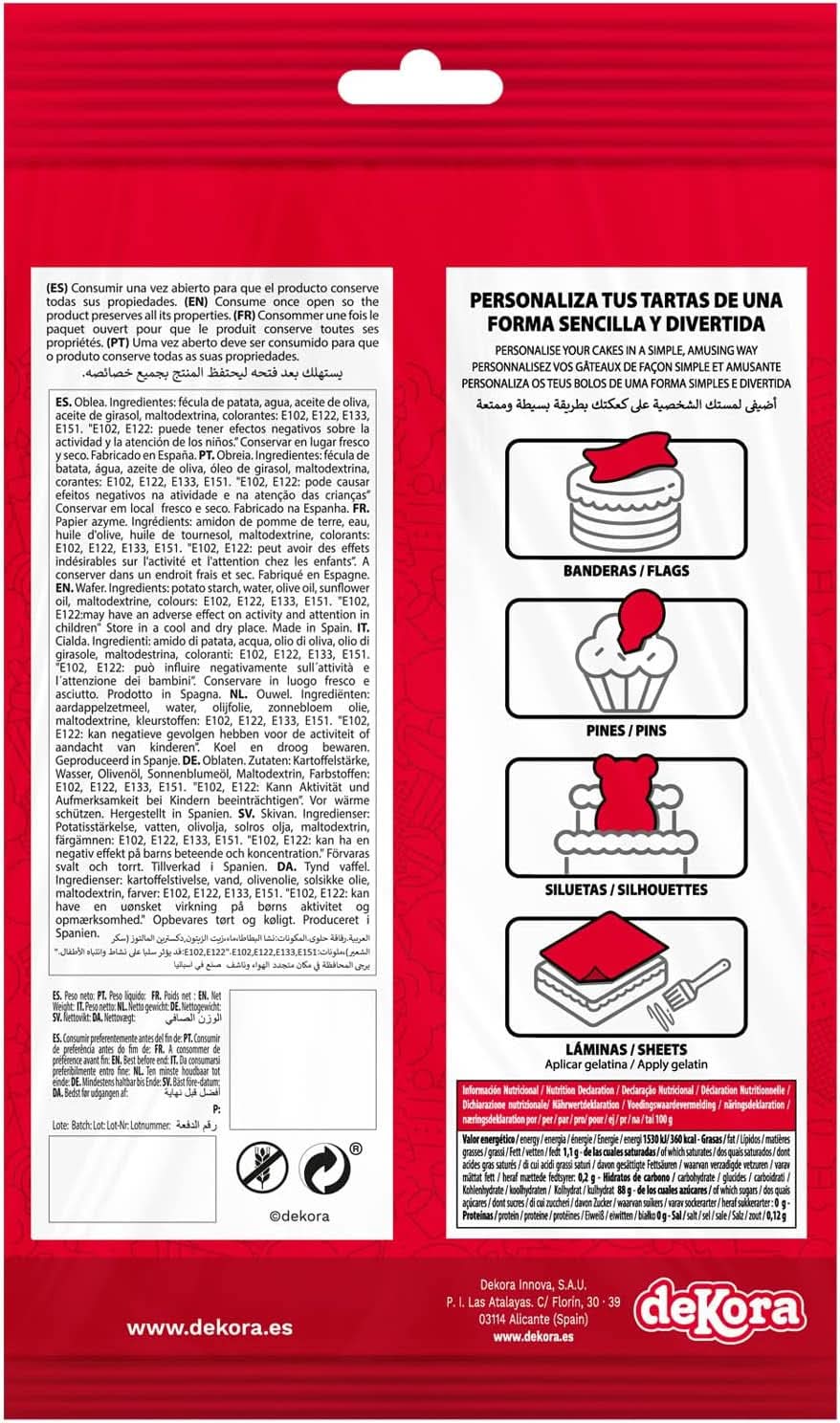 Dekora, Dekorapin Psi Patrol jadalne dekoracje na ciasto, 20 jadalnych wafelków papierowych - 6,5 x 4 cm Naty Shop