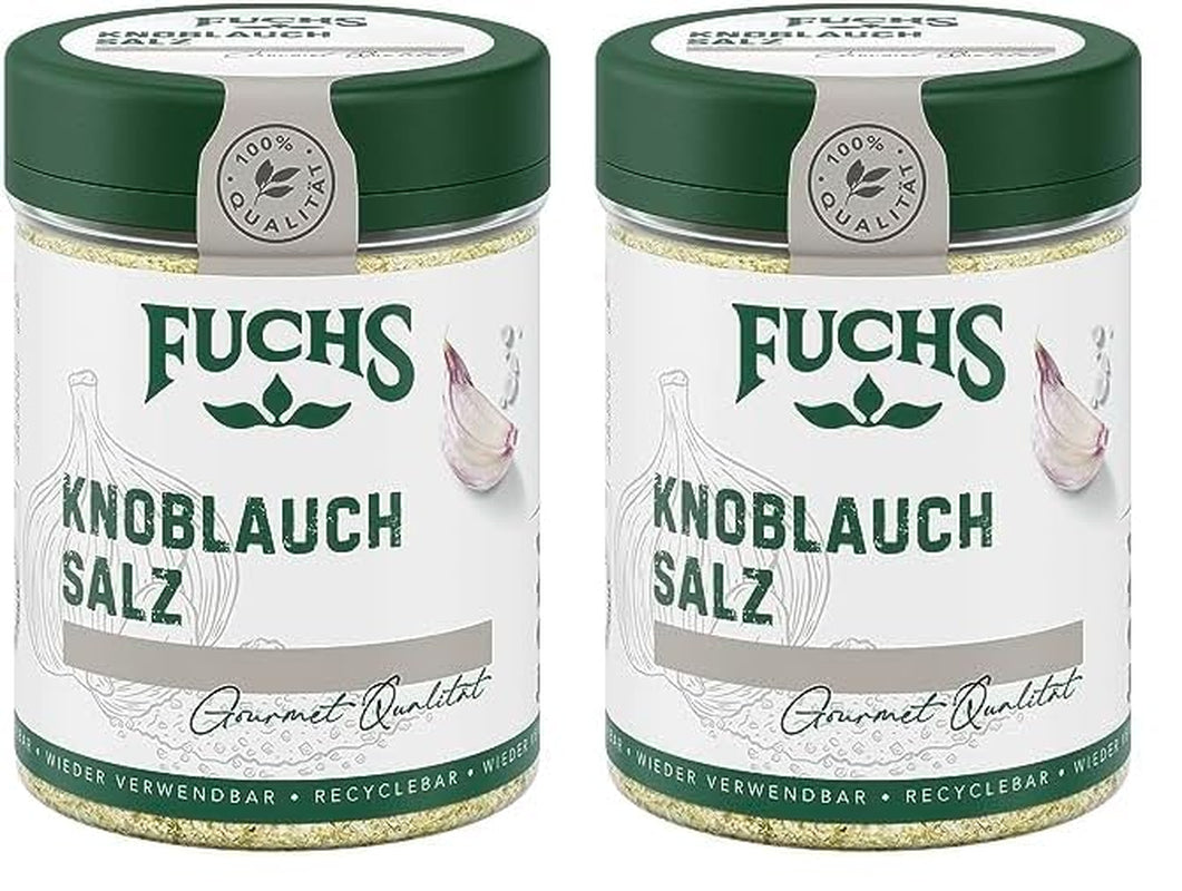Fuchs Gewürze - Knoblauchsalz - Gewürzsalz für Dips, Saucen und Gemüse - naturalne składniki - 90 g w wiederverwendbarer, recyclebarer Dawka