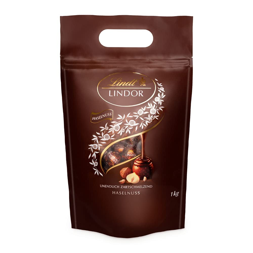 Kulki czekoladowe LINDOR z orzechami laskowymi worek 1 kg + beczka po sherry Johnnie Walker 0,7 litra