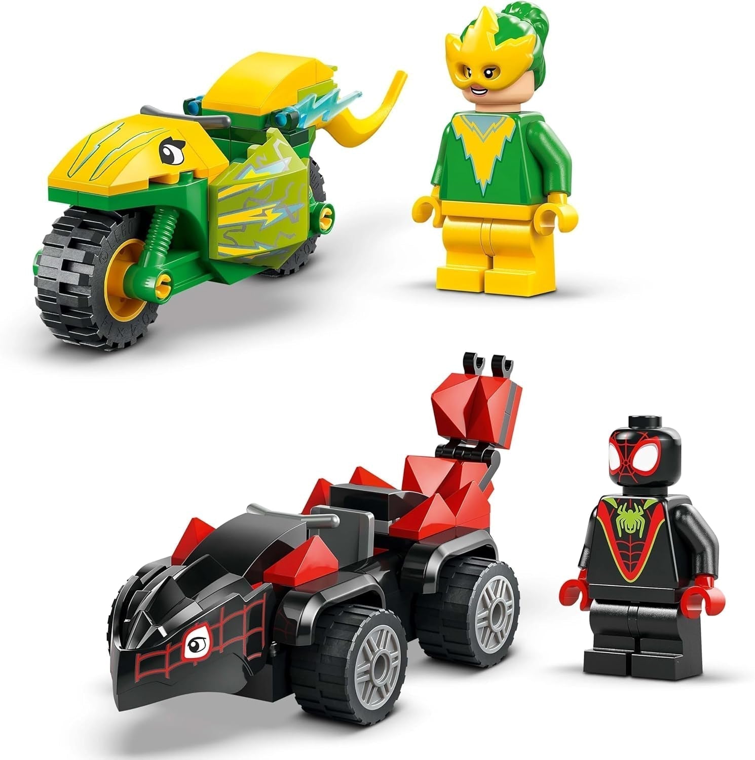 Zabawa LEGO Marvel ze spinem i prądem w dinozaurach Speedsters, samochód superbohatera do zbudowania dla chłopców i dziewcząt od 4 lat, zestaw bohaterów z autko, Spiderman i jego super przyjaciele 11198 Zestawy do budowania Szukaj w sklepie LEGO