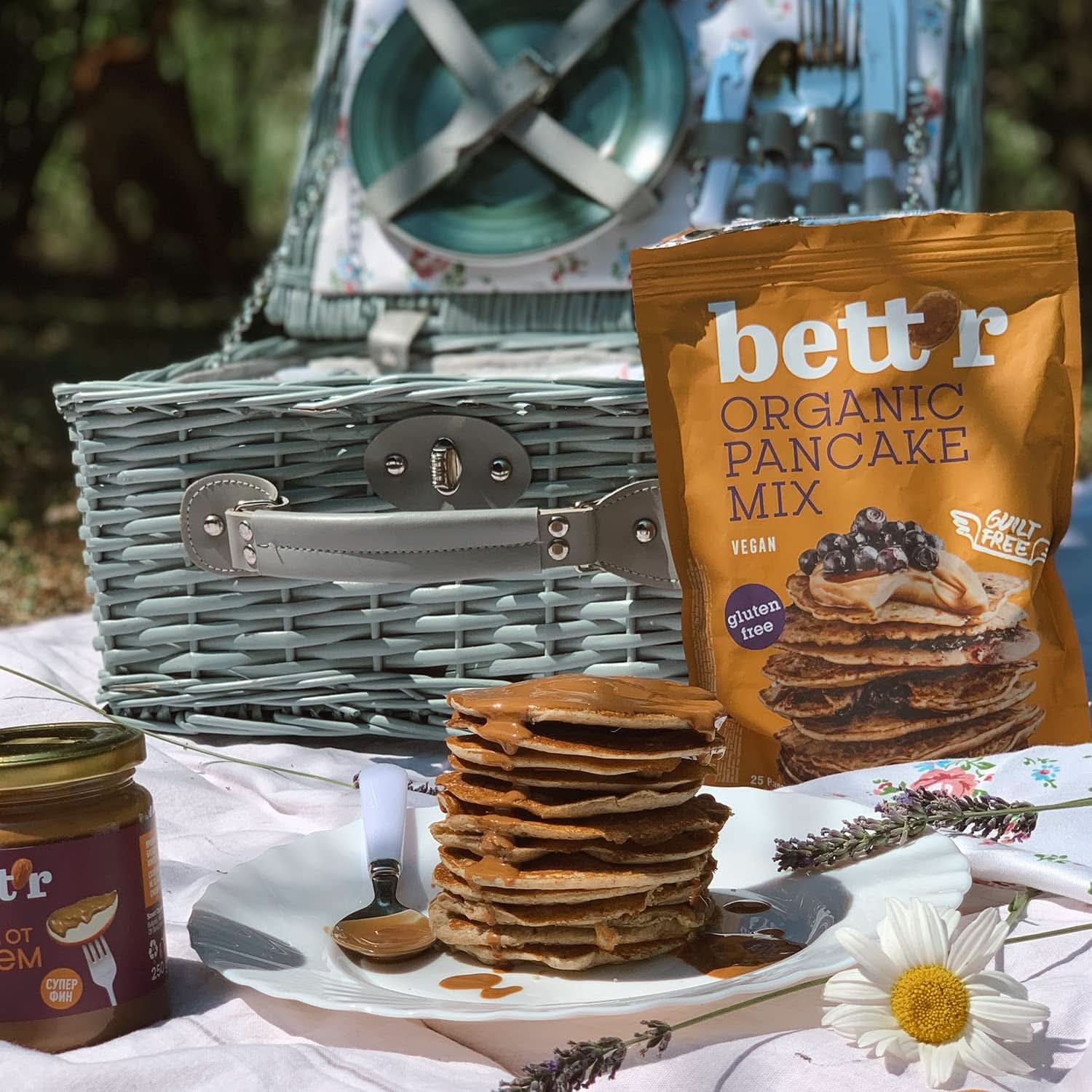 Bett'R Mix pentru clătite, amestec de panificație ecologic, vegan și fără gluten, 6 x 400 grame Bucatarie Naty Shop
