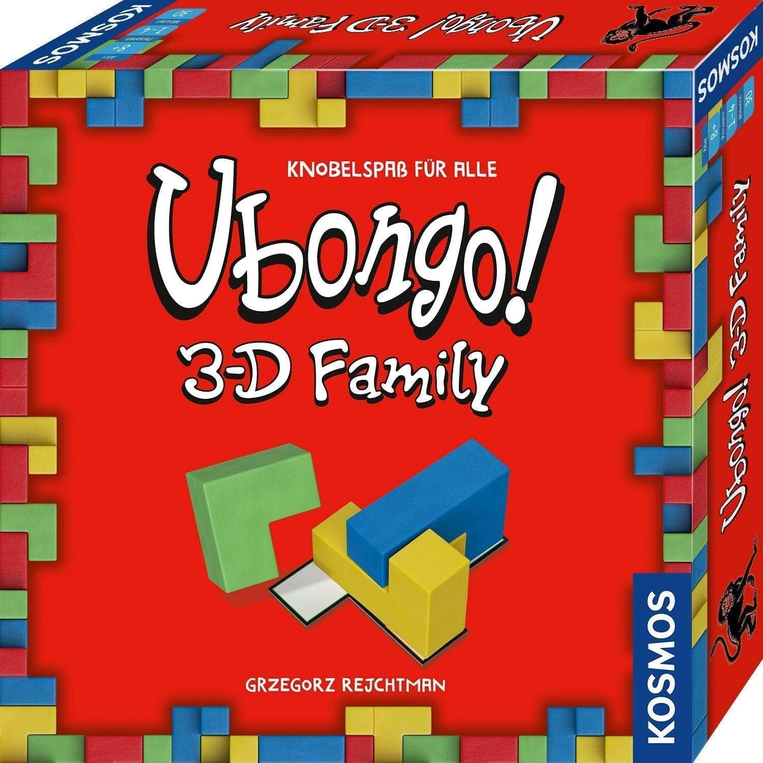 Kosmos 683160 Ubongo 3-D Family, popularna gra akcji i łamigłówki 3D dla całej rodziny, klasyczna gra planszowa i towarzyska z logicznym myśleniem dla 1-4 graczy