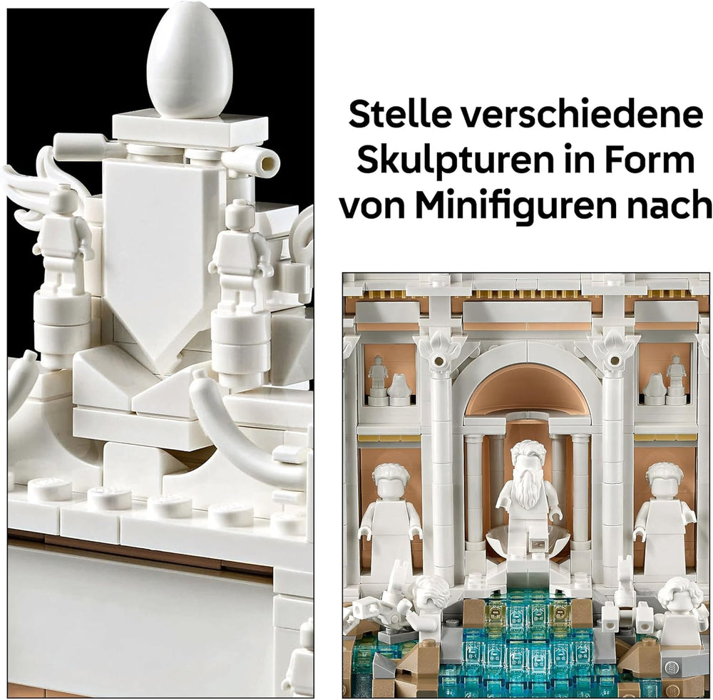 LEGO Architecture Trevi-Brunnen - Modell eines Wahrzeichens von Rom mit Minifiguren Skulpturen - Sammlerstück für das Büro und Wohnzimmer - Geschenk für Erwachsene und Architekturliebhaber 21062