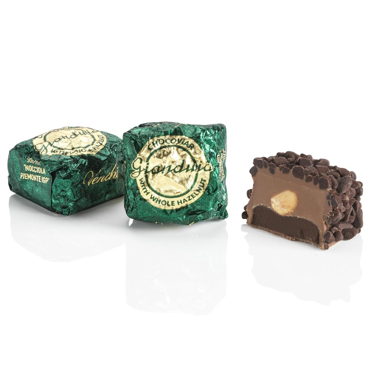 Venchi – Chocoviar Gianduia, praliny w torebce 1 kg, czekolada Gianduia produkowana wyłącznie z „orzechów laskowych Piemontu leśnych”, bezglutenowa, bez sztucznych barwników i bez konserwantów