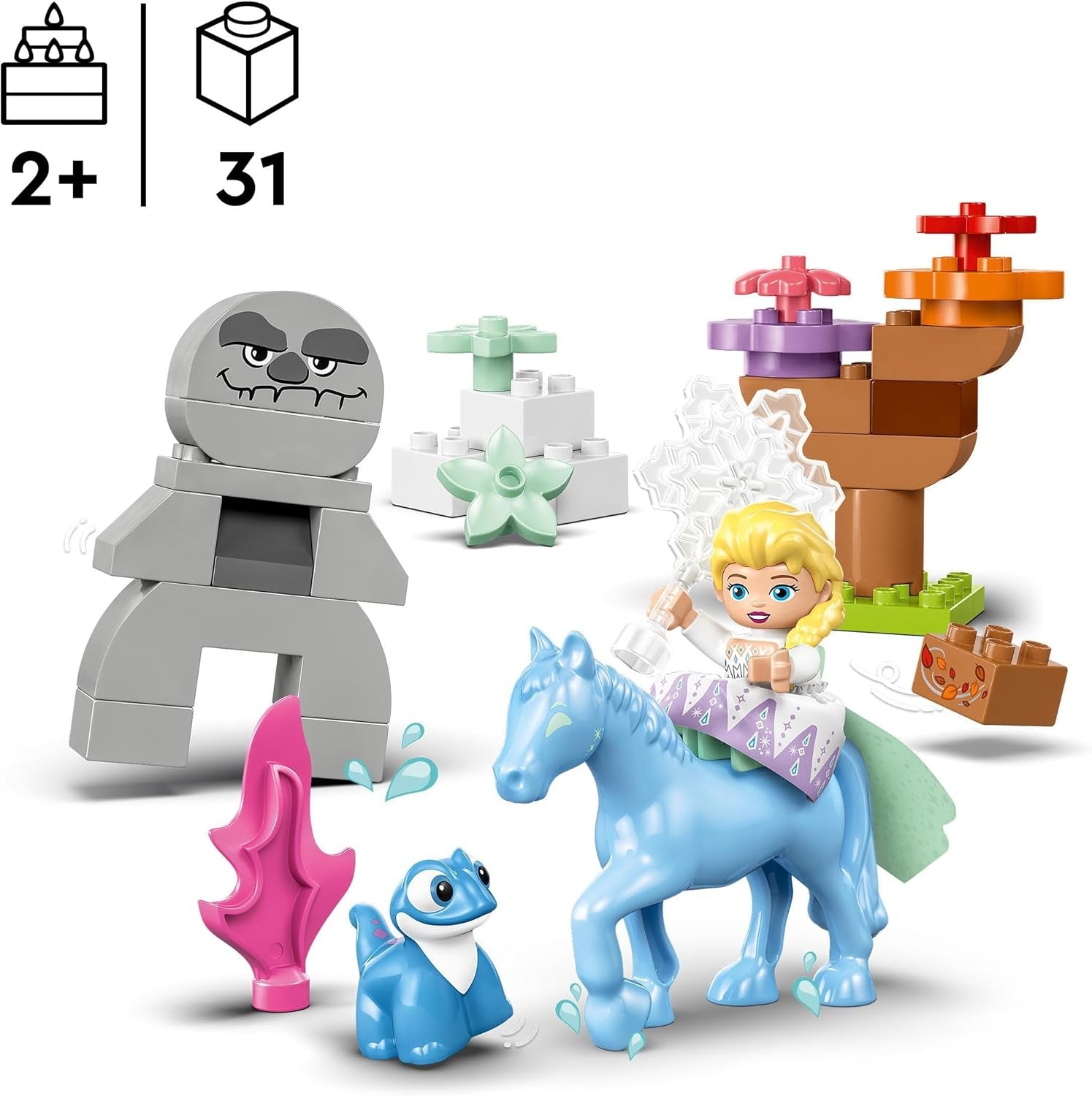 LEGO DUPLO | Disney ELSA i Bruni w Zaczarowanym Lesie, 4 figurki Królowej Lodu dla 2-latków, prezent dla przedszkolaków dla dziewcząt i chłopców w wieku powyżej 2 lat, na podstawie zestawów do budowania „Kraina Lodu 2” 10418 Beuche den LEGO-Store