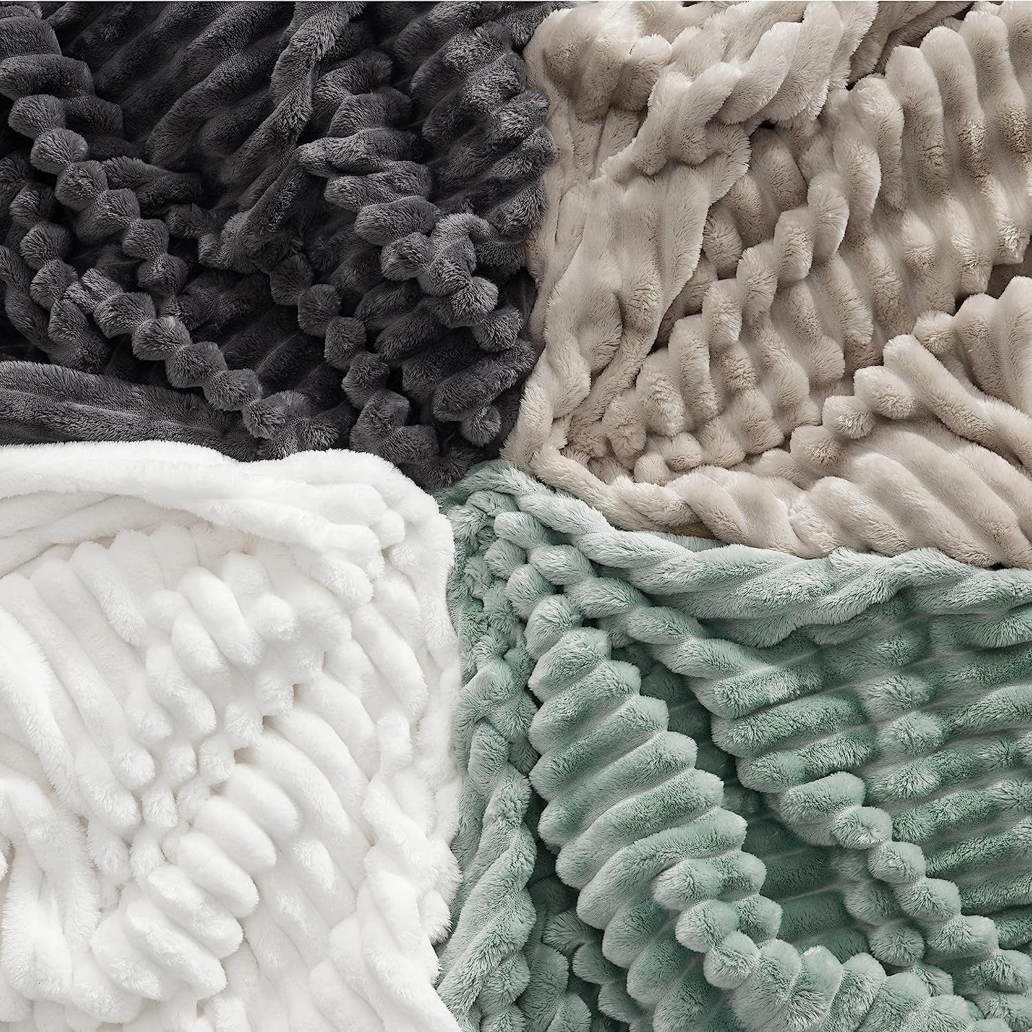 BEDSURE Sage Green Fleece Throw Blanket pentru canapea - pături confortabile super moi pentru femei, pătură mică drăguță pentru fete, 127 X 152 Cm Paturi si Cuverturi Besuche den BEDSURE-Store