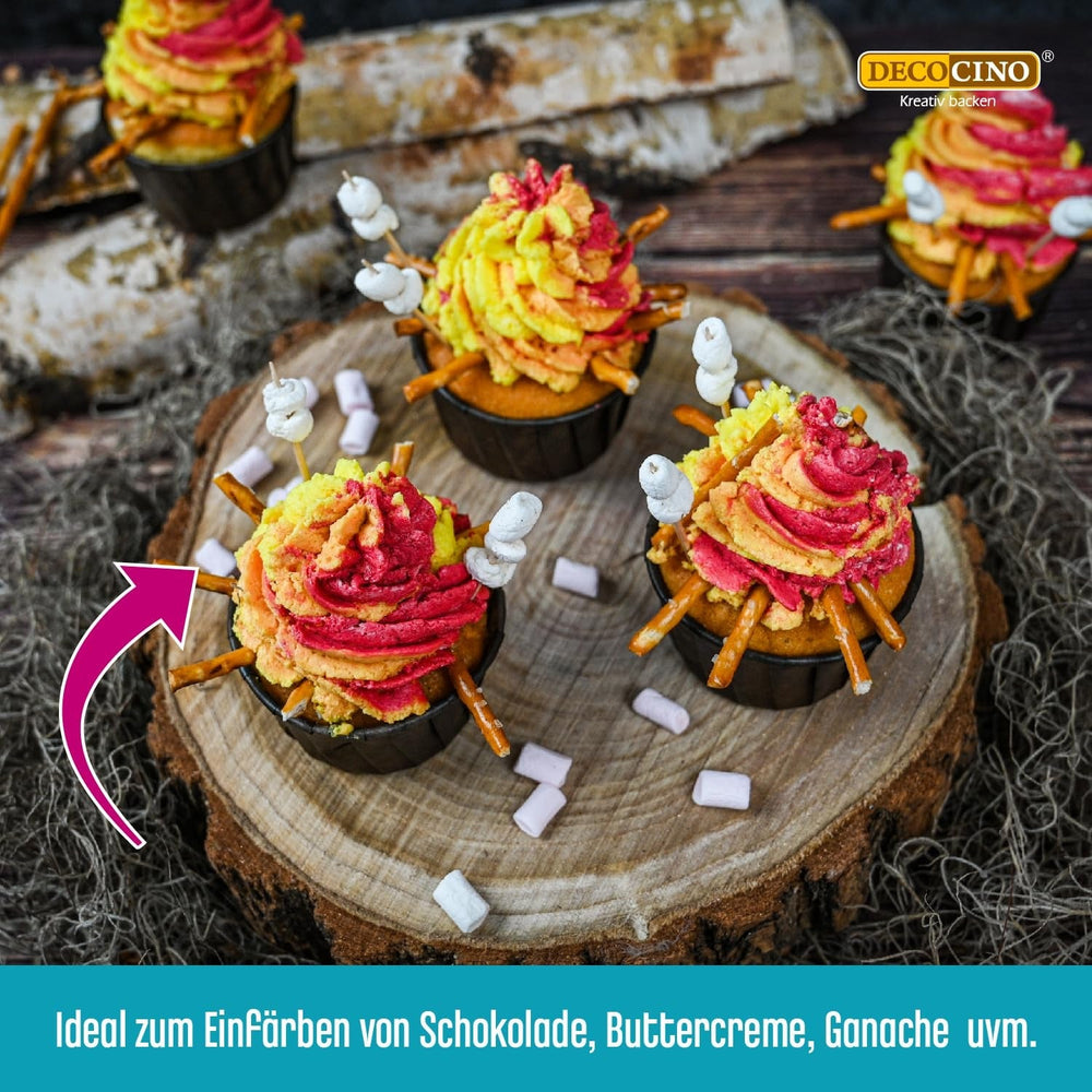 DECOCINO Pastă colorantă liposolubilă galbenă - 15 g - Colorant alimentar pe bază de ulei, ideal pentru colorarea ciocolatei, cremei de unt, fondantei sau aluatului de prăjituri