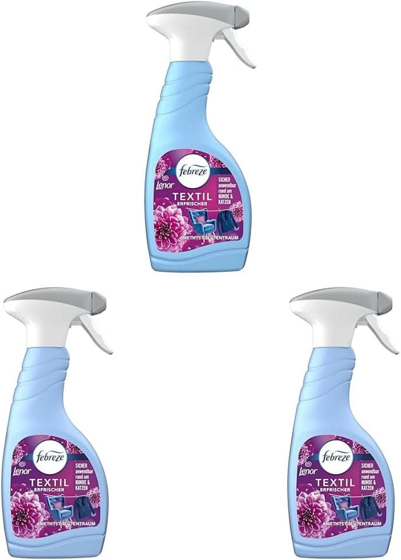 Febreze Detergent tekstylny Lenor Amethyst Floral Dream, niebieski, 500 ml Proszki do prania Naty Shop Zestaw 3 x 500 ml