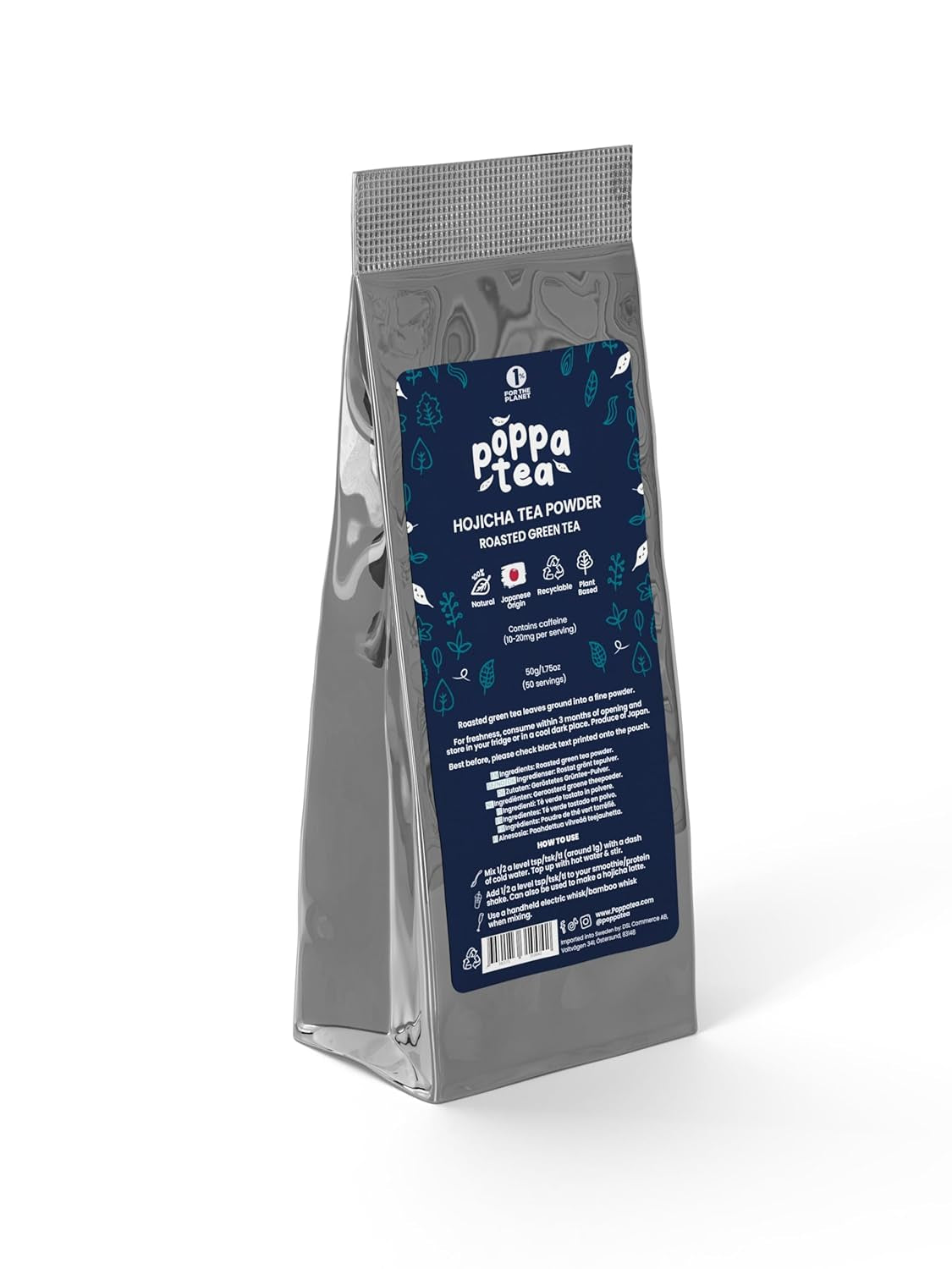Poppatea Hojicha pudră de ceai - ceai verde prăjit (pungă de reumplere de 50 g)