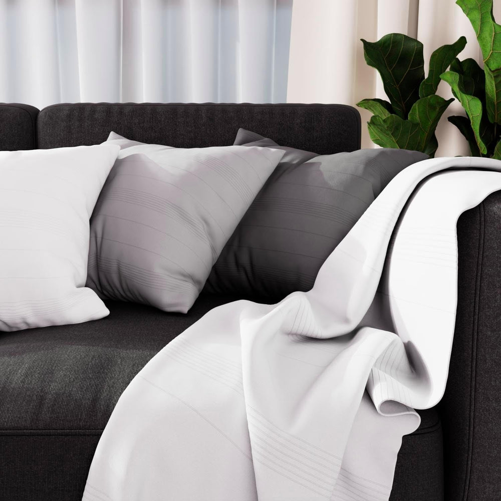 Soleil D'Ocre Adele Plaid, wyrzucony z fotela, Polycoton, szary, 140 x 200 cm Łóżka i koce Besuche den Soleil d'ocre-Store Biały 140 x 200 cm