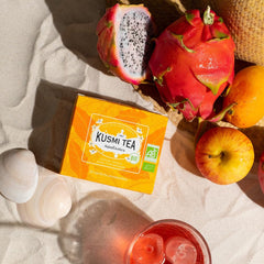Kusmi Tea - pachet de 2 - Aquaexotica + Aquarosa - ceai de hibiscus cu mere, măceșe și fructe de pădure negre - ceai de fructe organic fără teină - se poate consuma cald sau rece - 2X20 pliculețe de ceai