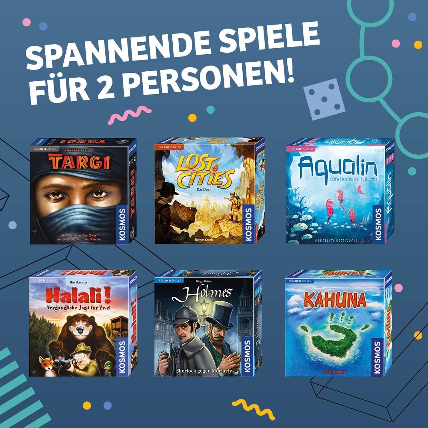 KOSMOS 692766 Holmes - Sherlock kontra Moriarty, Gra dla dwóch graczy, Gra Sherlock Holmes, Gra planszowa dla dokładnie 2 graczy w wieku od 10 lat, Gra strategiczna