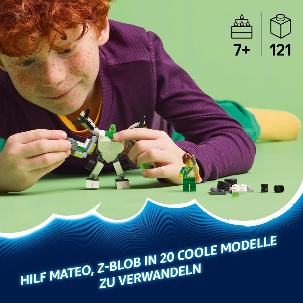 LEGO Dreamzzz Przygoda Z-Bloba z robotem i pojazdem, zabawkowy mech 20 w 1, dla dziewcząt i chłopców, dzieci w wieku od 7 lat, zestaw fantasy z minifigurką Mateo, 20 wersji Z-Bloba 71487 Zestawy do budowania Szukaj w sklepie LEGO
