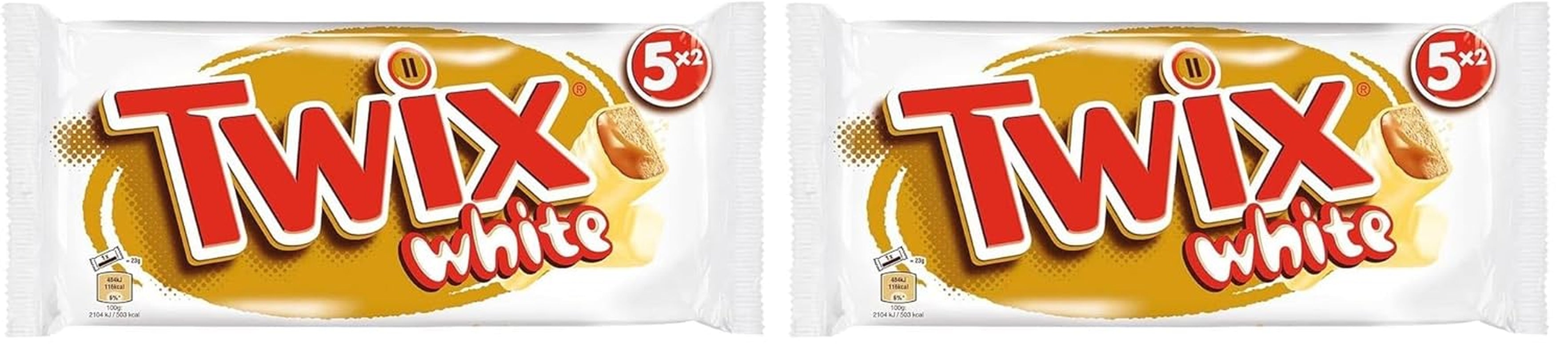 Twix tabliczki białej czekolady; karmel, ciastka, biała czekolada; wielokrotne opakowanie czekoladek; 5 batonów (5 x 46 g)