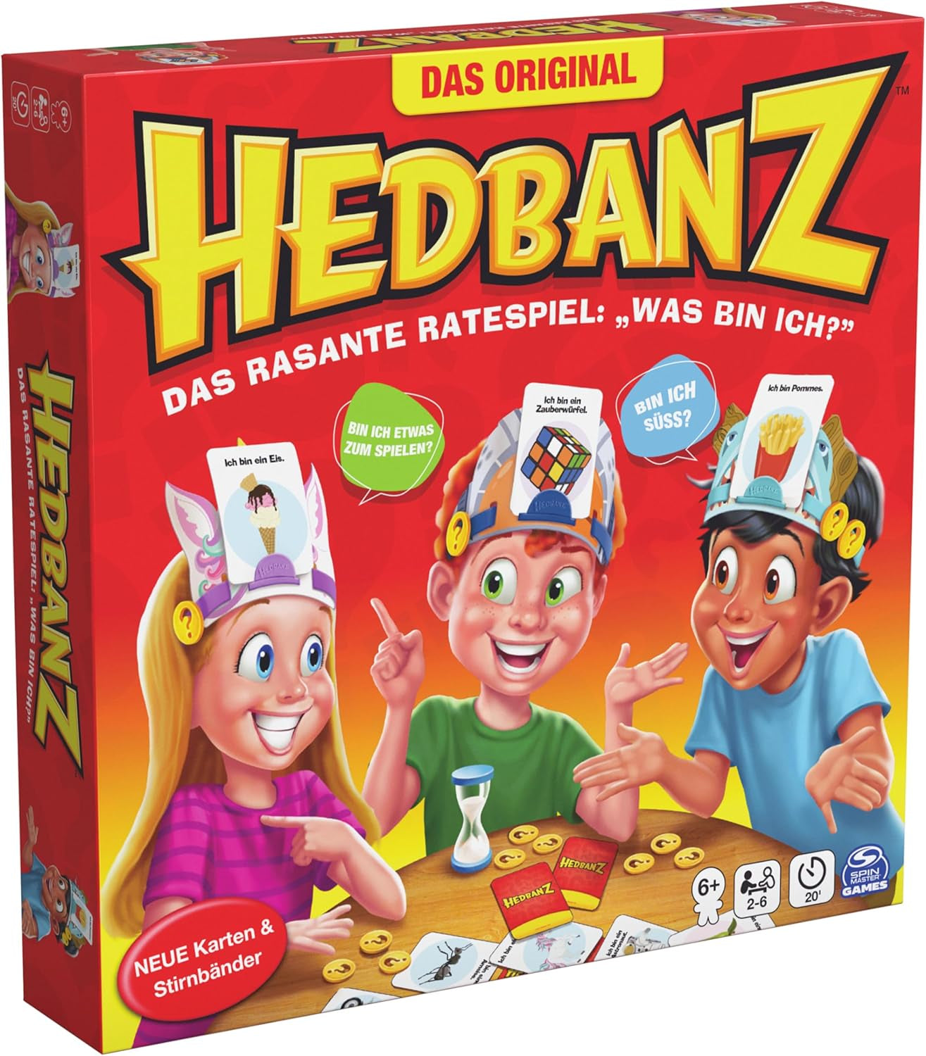 Spin Master Games - Hedbanz, gra polegająca na szybkim zgadywaniu dla całej rodziny, nowe wydanie (2025) ze świetnymi komponentami gry, dla 2-6 graczy, w wieku 6 lat i więcej