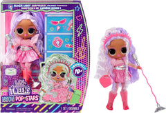 KUPA ŚMIECHU. Niespodzianka! Tweens Neon Pop Stars - Kitty K - 1 Modepuppe z podświetlanymi niespodziankami i ponad 10 modami i akcesoriami dla gwiazd popu, w tym Retro Mikro-Ständer, Geschenk für Kinder ab 4