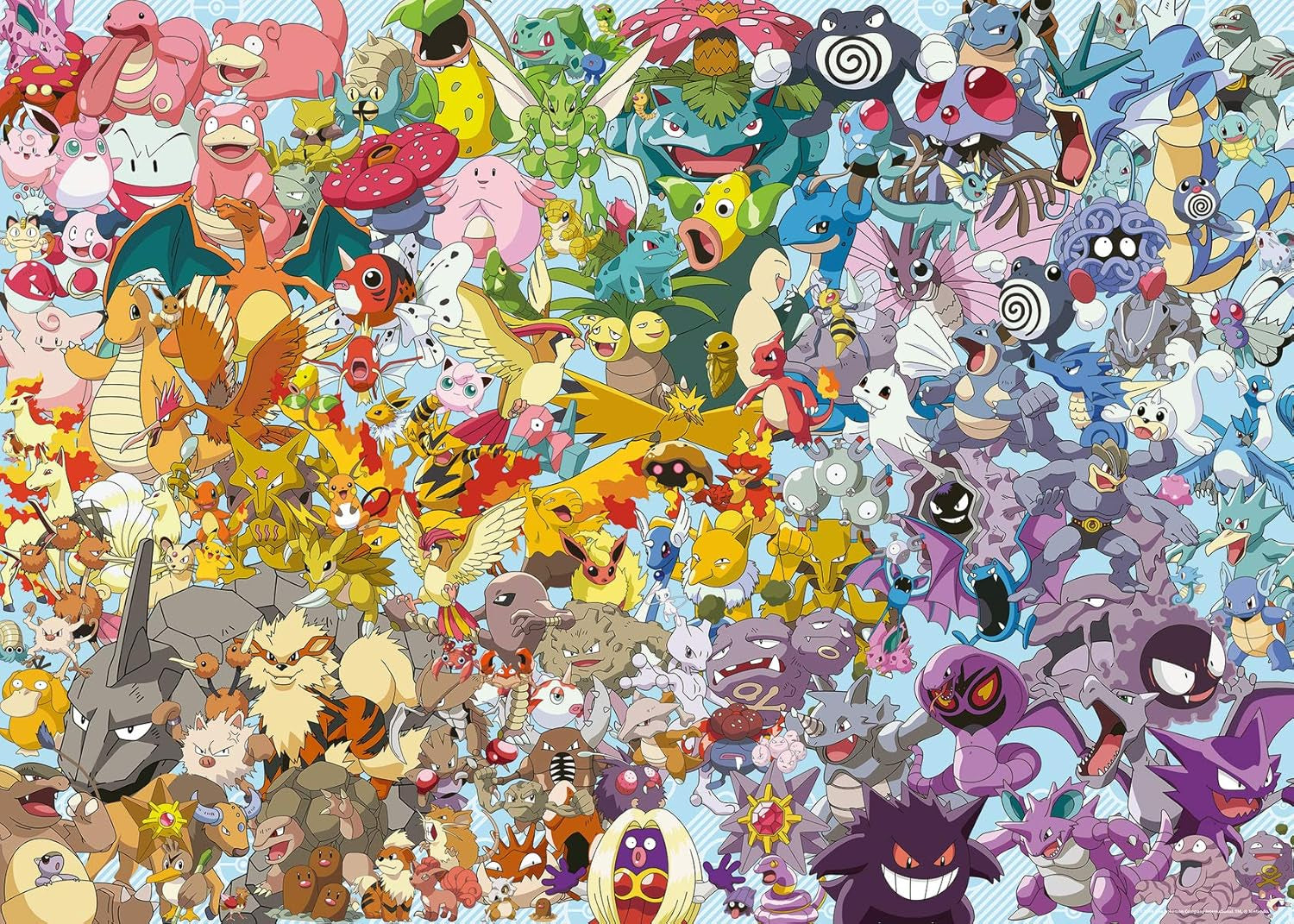 Ravensburger Puzzle 1000 piese 12000460 Challenge Pokémon - Toți cei 150 de Pokémon din prima generație ca un puzzle provocator pentru adulți și copii cu vârsta de 14 ani și peste Puzzle Naty Shop Design vechi