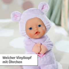 Păpușă moale Baby Born for Babies Mouse, 26 cm, cu urechi și buzunare pentru degete, pentru nou-născuți, 836590 Zapf Creation, Roz