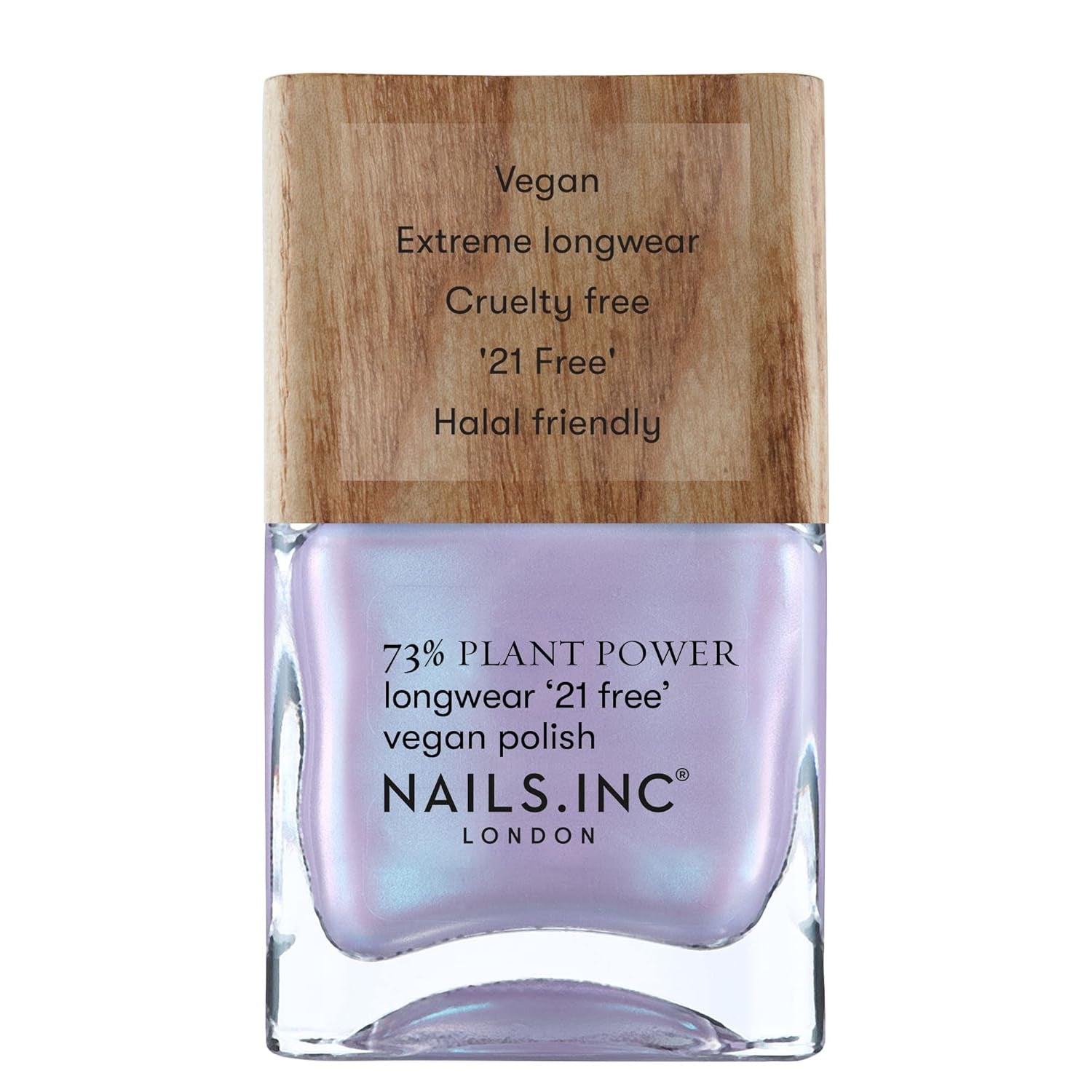 Nails Inc - GLOWING SOMEWHERE Wegański lakier do paznokci Plant Power - 73% na bazie roślin, w 100% wegański i wolny od okrucieństwa - Idealny manicure, błyszcząca perła - Do ekologicznego zdobienia paznokci