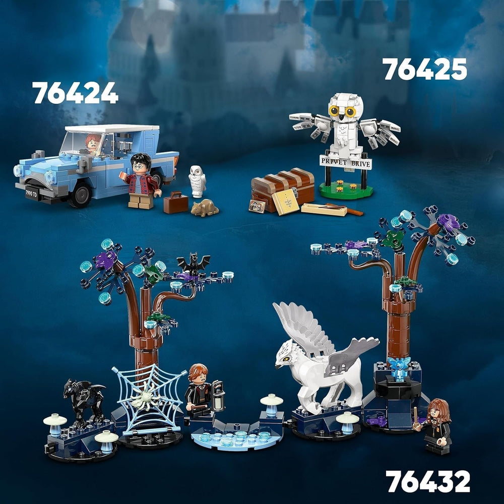 LEGO Harry Potter Hedwig na Privet Drive 4 Zestaw zabawek dla dzieci w kształcie sowy, figurka zwierzęcia do zbudowania z walizką Hogwartu, mały prezent dla chłopców, dziewcząt i wszystkich fanów od 7. roku życia 76425 Zestawy do budowania Besuche den LEGO-Store
