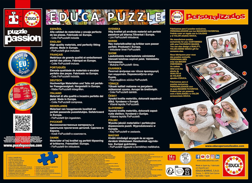 Educa - Puzzle 1000 elementów dla dorosłych | Cuda świata, puzzle 1000 elementów dla dorosłych i dzieci, atrakcje turystyczne, mapa świata. Układanka dla dorosłych od 14 lat (19022) Puzzle Naty Shop