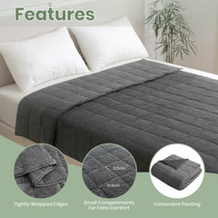 Pătură ponderată 8 Kg Pătură ponderată Pătură grea pentru dormit Adulți Gri 150 X 200 Cm Pătură confortabilă Pătură ponderată Pătură de viață pufoasă Paturi si Cuverturi Good Nite