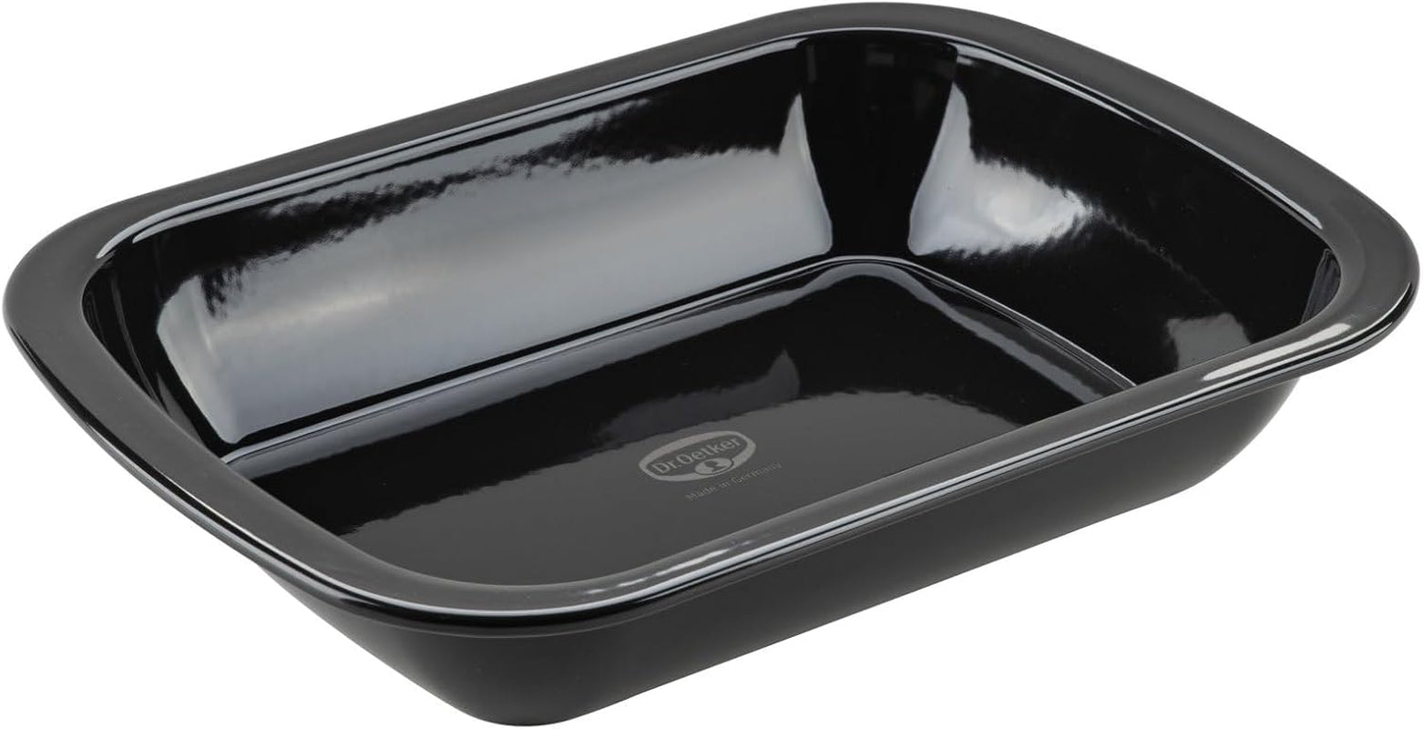 Dr. Oetker Back-Idee Kreativ Dessert- Und Auflaufform Aus Emaille, 39,5 X 28 X 6,5 Cm – Hitzebeständig Bis 400°C, Schnittfest, Kratzfest, Induktionsgeeignet, Schwarz Formy i blachy do pieczenia Naty Shop 34 X 24 Cm