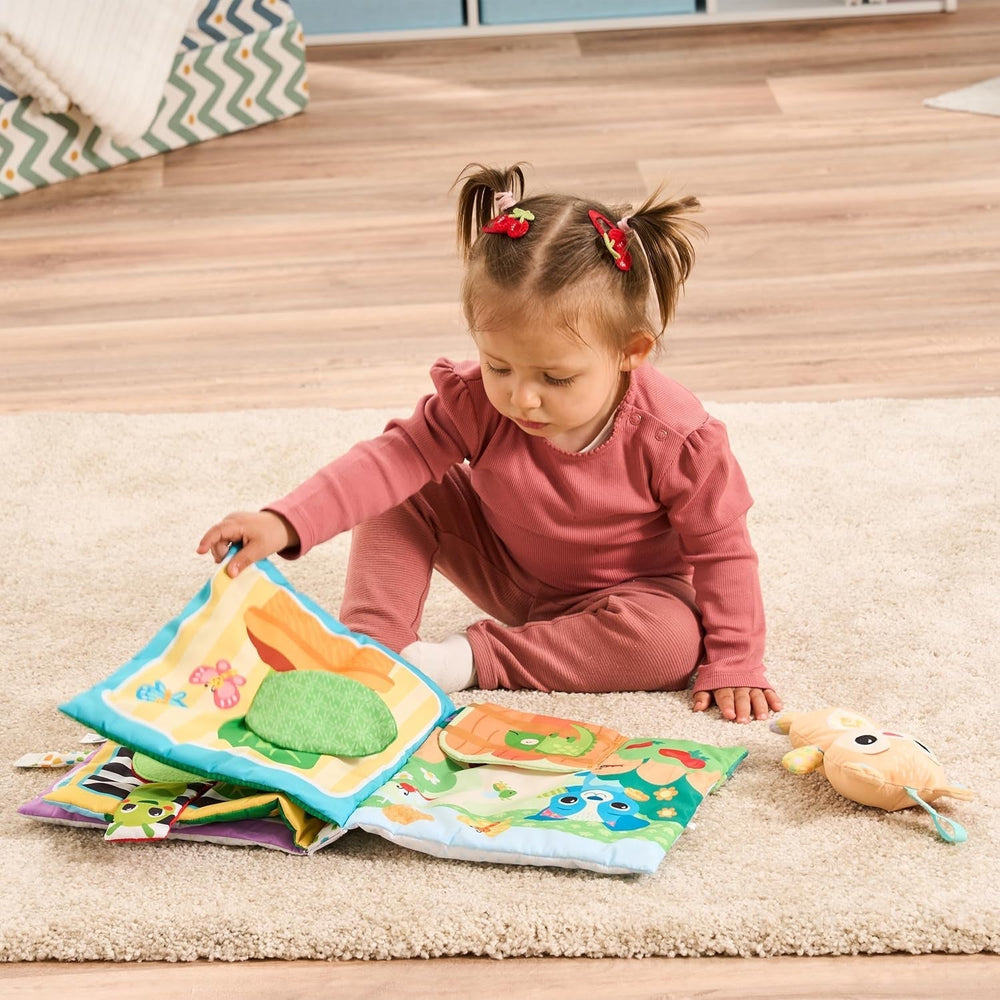 VTech Baby My big plush book - Carte de atins și pipăit/cărticică cu muzică și sunete - Carte din țesătură cu elemente în mișcare - Jucărie pentru abilități motorii și senzoriale - Pentru bebeluși și copii cu vârsta cuprinsă între 3-24 luni Jucarii Bebe Naty Shop