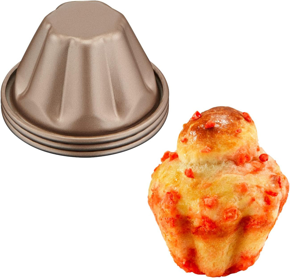 Tefal Creabake J3089304 3 Stück Brioche-Backform Antihaft-Beschichtung, Leicht Entnehmbar, Stapelbar, Einfache Austellung, Backform Formy i blachy do pieczenia Naty Shop