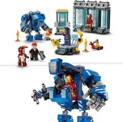 LEGO Marvel Laboratorium Iron Mana: Zbroja Zbroi — zabawka superbohatera z figurką mecha, 5 minifigurek, w tym Aldrich Killian — prezent Avengers dla chłopców i dziewcząt w wieku od 8 lat 76315 Zestawy do budowania Beuche den LEGO-Store