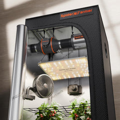 Spider Farmer SF1000 Pełne spektrum ściemnianego światła LED do uprawy, dioda Samsung LM301H EVO, zestaw namiotu do pełnej uprawy 70x70x160 cm, zestaw namiotu do uprawy hydroponicznej, system wentylacji