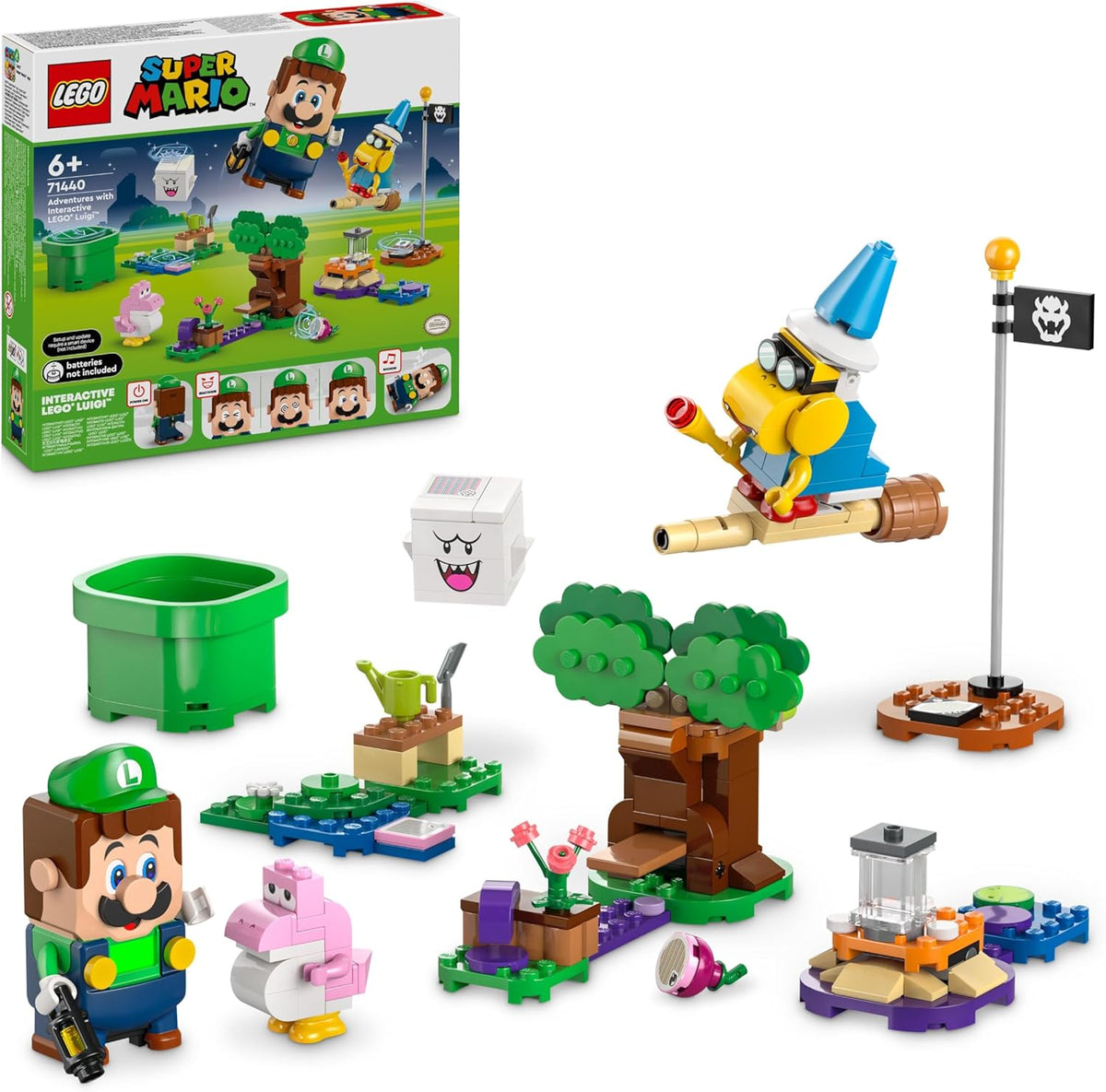 LEGO Super Mario Abenteuer z interaktywnym Luigi, Nintendo Geschenk für Jungen, Mädchen i Gamer ab 6 Jahren, Abenteuer-Spielset für Kinder z różowym Baby Yoshi 71440