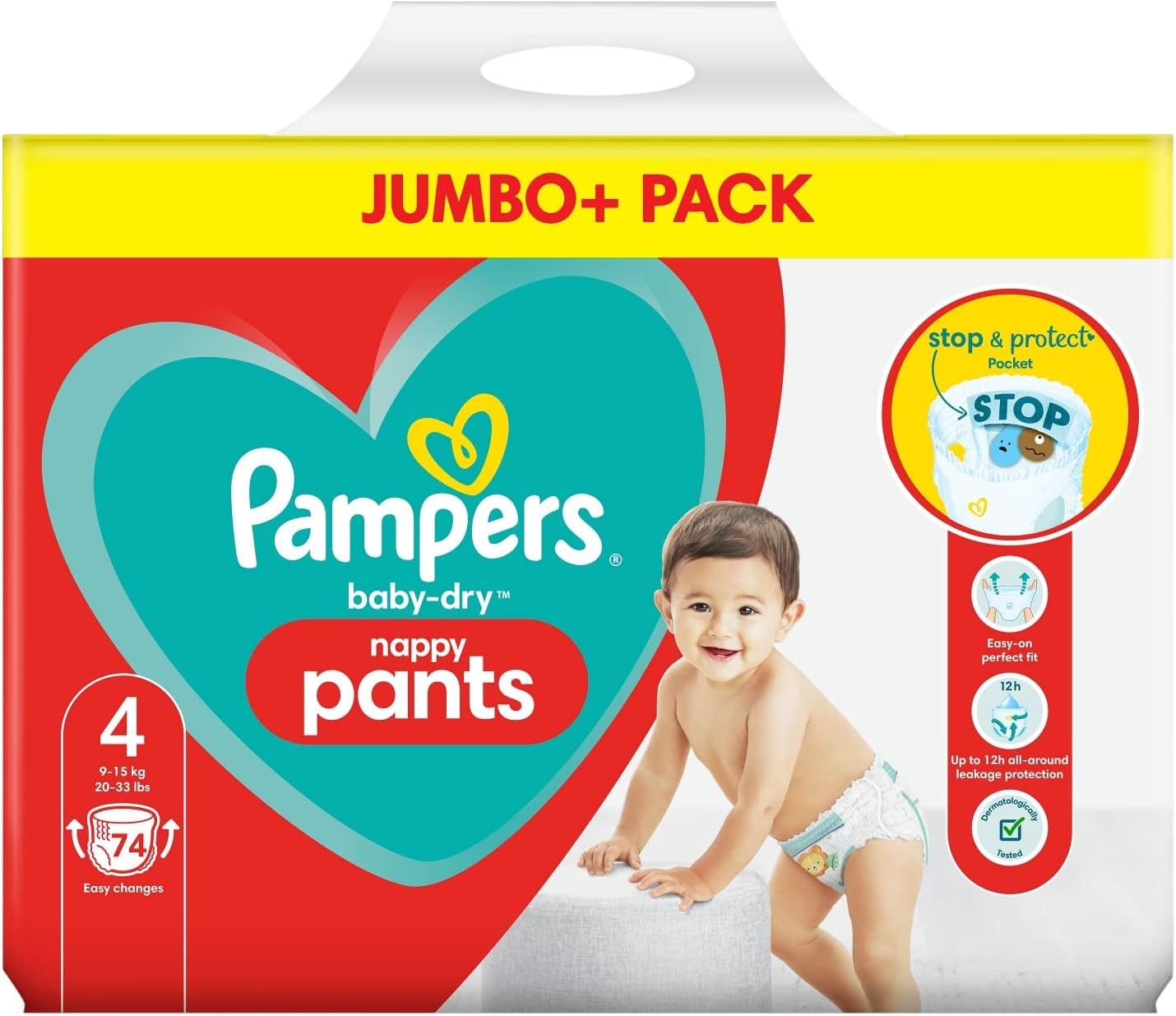Pieluszki Pampers Baby-Dry rozmiar 8, 43 pieluchy, od 19 kg, opakowanie Jumbo+