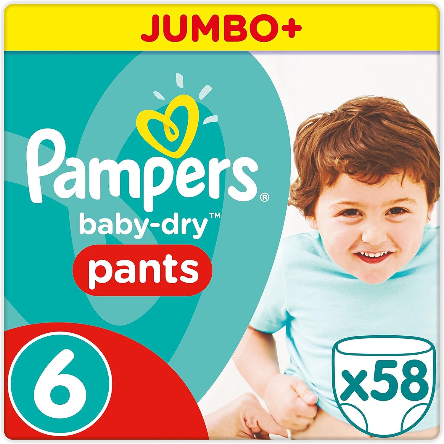 Pieluszki Pampers 81657566 Spodnie Baby-Dry, białe